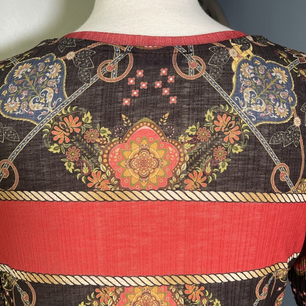 Zara Trafaluc Women’s Peplum Top Multi Color Floral Short Sleeve Stretch Sz S - Picture 6 of 6